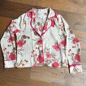 Misa Los Angeles Floral Blouse in Cream and Pink